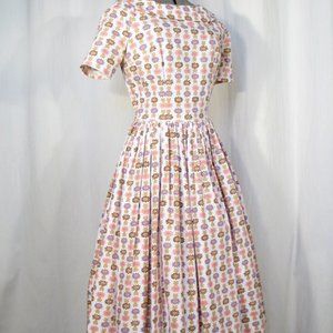 Dress printed cotton retro